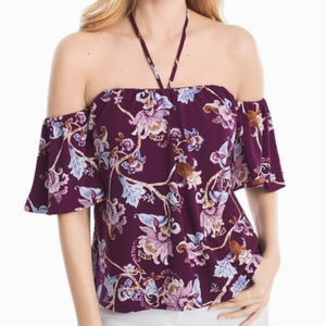 WHBM Off-the-Shoulder Floral Print Top